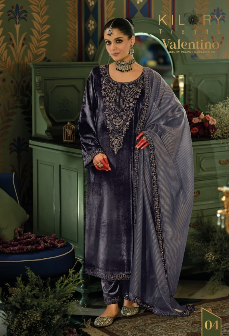 Valentino By Kilory Valvet Embroidery Salwar Kameez